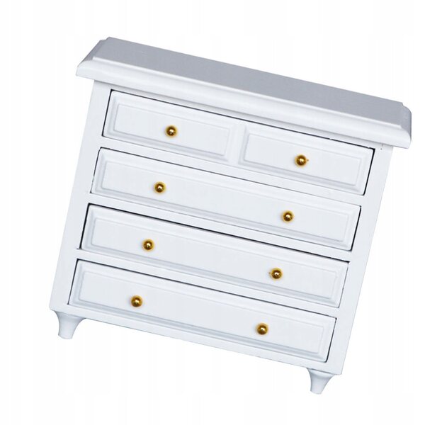 Mini mobiletto bianco in legno con cassetti per decorazioni e hobby