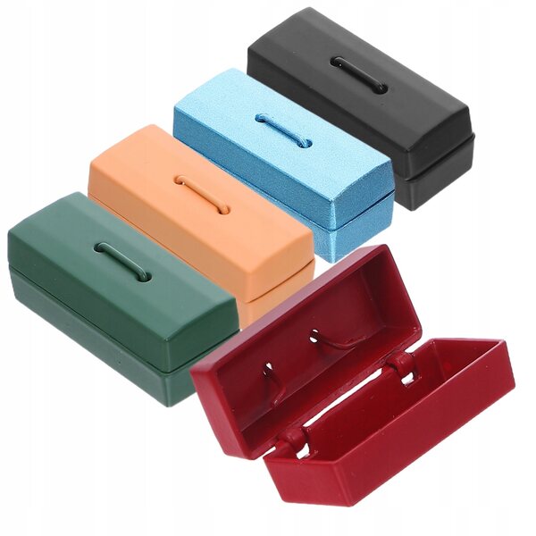 Set 5 mini cassette attrezzi in metallo per casa delle bambole, accessori realistici