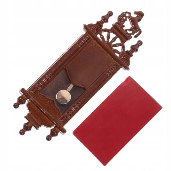 Mini Orologio a Pendolo Rosso in Stile Retrò per Decorazioni Casa e Dollhouse