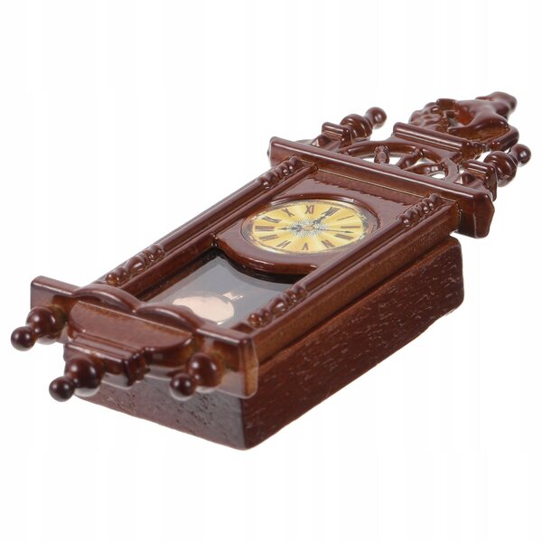 Mini Orologio a Pendolo Rosso in Stile Retrò per Decorazioni Casa e Dollhouse