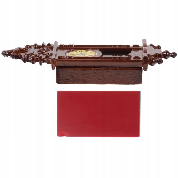 Mini Orologio a Pendolo Rosso in Stile Retrò per Decorazioni Casa e Dollhouse