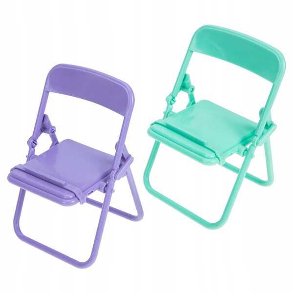 Set 2 Mini Sedie Pieghevoli in Plastica per Case delle Bambole e Miniature