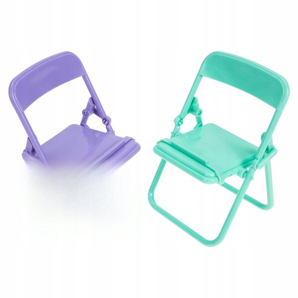 Set 2 Mini Sedie Pieghevoli in Plastica per Case delle Bambole e Miniature