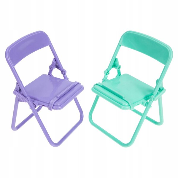 Set 2 Mini Sedie Pieghevoli in Plastica per Case delle Bambole e Miniature