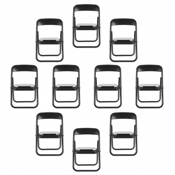 Lot de 10 mini chaises pliantes noires en ABS pour décorations et support smartphone