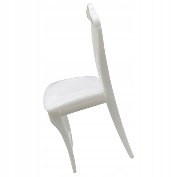 Mini poltroncina in plastica bianca per casa delle bambole decorativa e resistente
