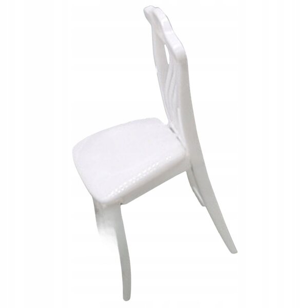 Mini poltroncina in plastica bianca per casa delle bambole decorativa e resistente