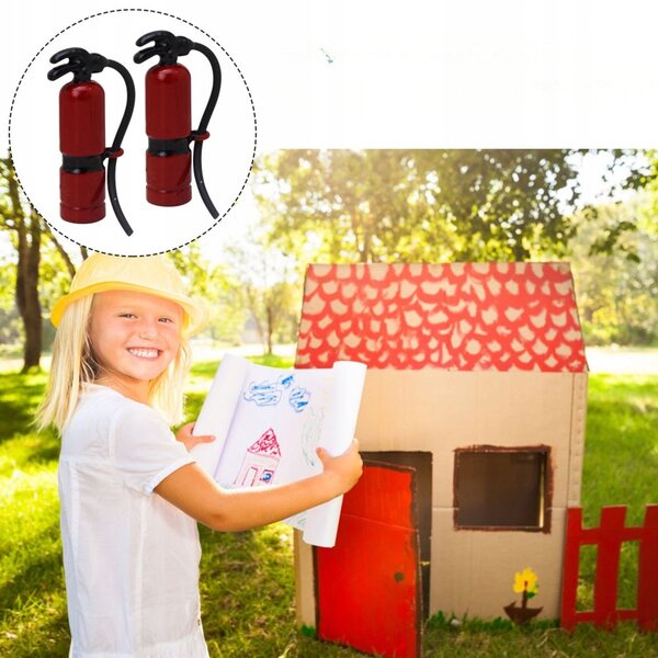 Dekorativer roter Miniatur-Feuerlöscher für Zuhause und Heimwerker – 2-teiliges Set