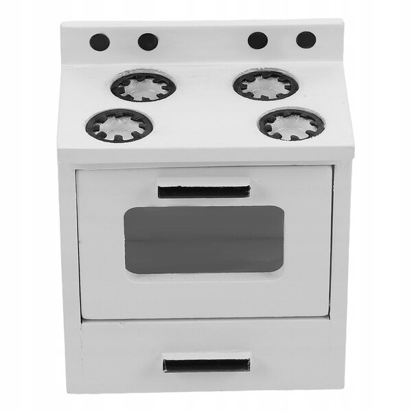 Mini cucina in legno bianca per casa delle bambole con fornello gas realistico
