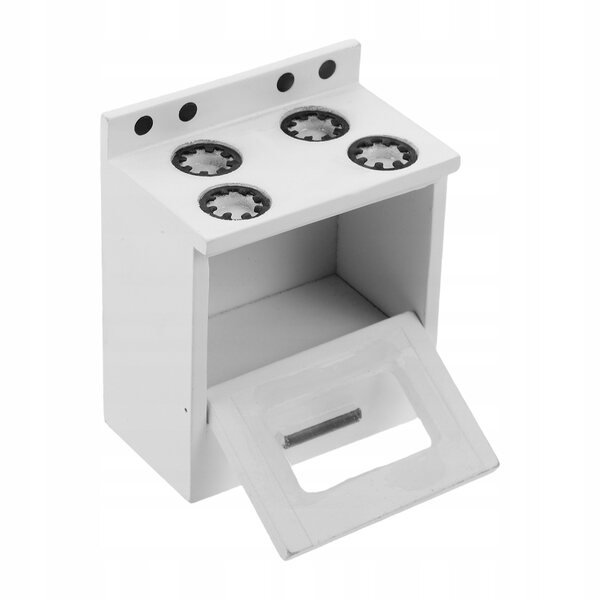 Mini cucina in legno bianca per casa delle bambole con fornello gas realistico