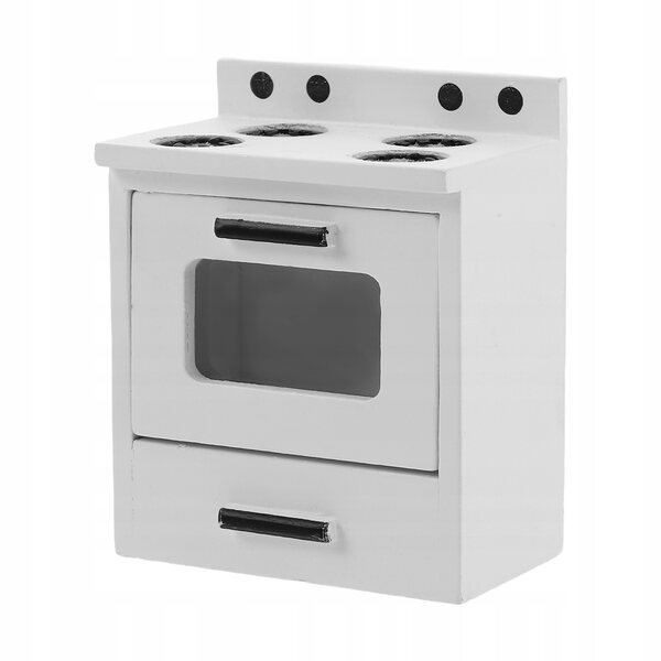 Mini cucina in legno bianca per casa delle bambole con fornello gas realistico