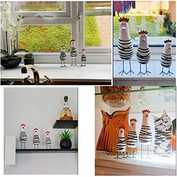 Set di 3 Decorazioni in Legno a Forma di Pulcino - Resistente e Versatile