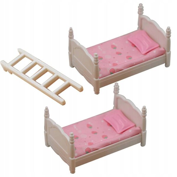 Mini Letto A Castello in Tessuto per Casa delle Bambole Multicolore 9,5x6,1x10,2 cm