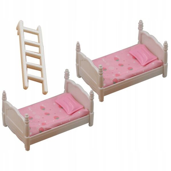Mini Letto A Castello in Tessuto per Casa delle Bambole Multicolore 9,5x6,1x10,2 cm