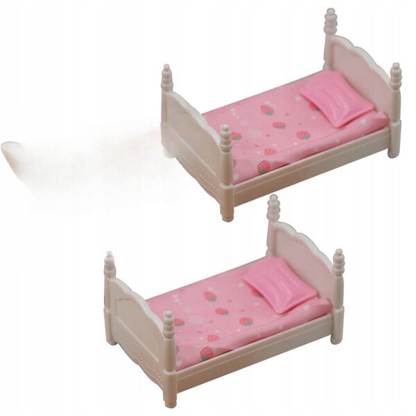 Mini Letto A Castello in Tessuto per Casa delle Bambole Multicolore 9,5x6,1x10,2 cm