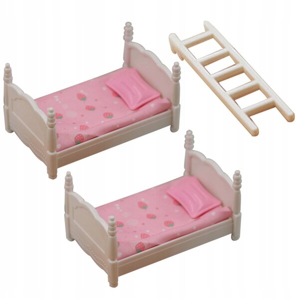 Mini Letto A Castello in Tessuto per Casa delle Bambole Multicolore 9,5x6,1x10,2 cm