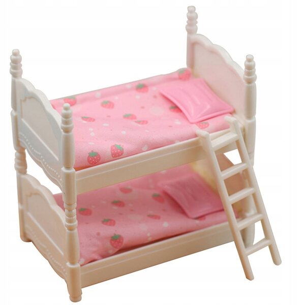 Mini Letto A Castello in Tessuto per Casa delle Bambole Multicolore 9,5x6,1x10,2 cm
