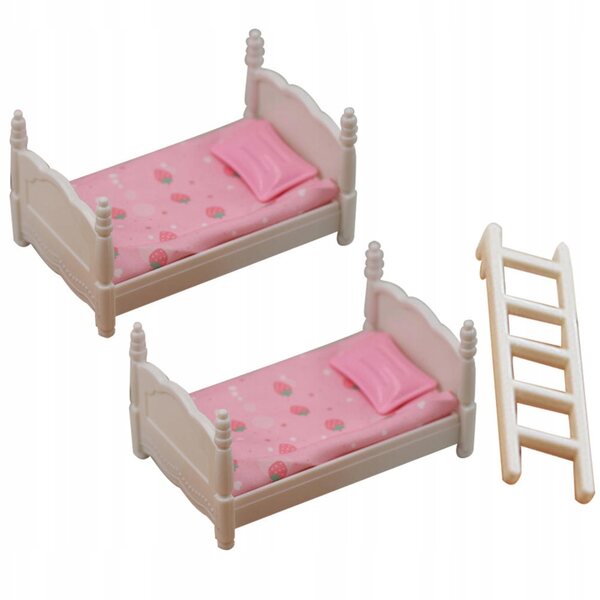 Mini Letto A Castello in Tessuto per Casa delle Bambole Multicolore 9,5x6,1x10,2 cm