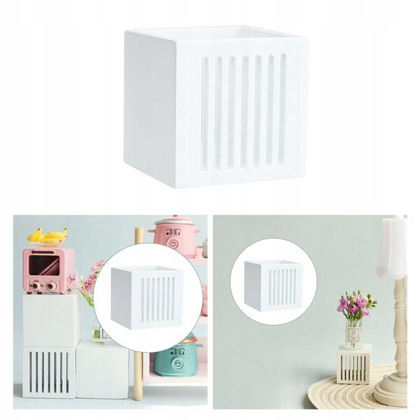 Holzkommode-Set für Puppenhaus 1:12 weiß, Miniaturmöbel
