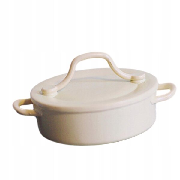 Mini pentola per casa delle bambole 1/12 crema - accessori da cucina