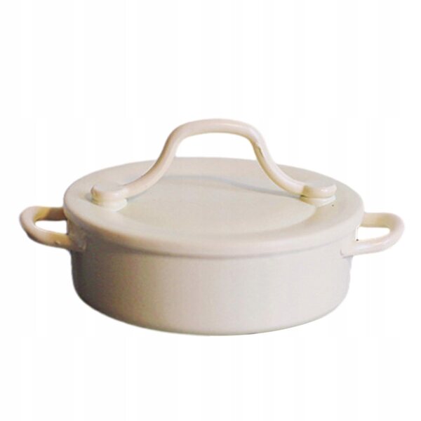 Mini pentola per casa delle bambole 1/12 crema - accessori da cucina