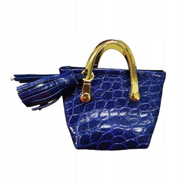 Miniatura Borsa per Bambole 1/6 in Pelle PU Blu Funzionale per Figurine