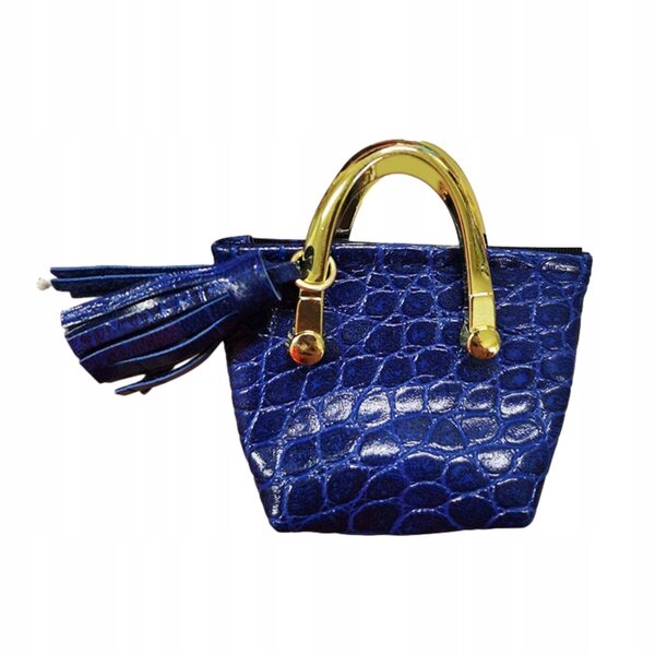 Miniatura Borsa per Bambole 1/6 in Pelle PU Blu Funzionale per Figurine