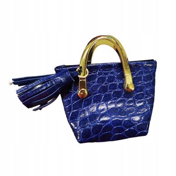 Miniatura Borsa per Bambole 1/6 in Pelle PU Blu Funzionale per Figurine
