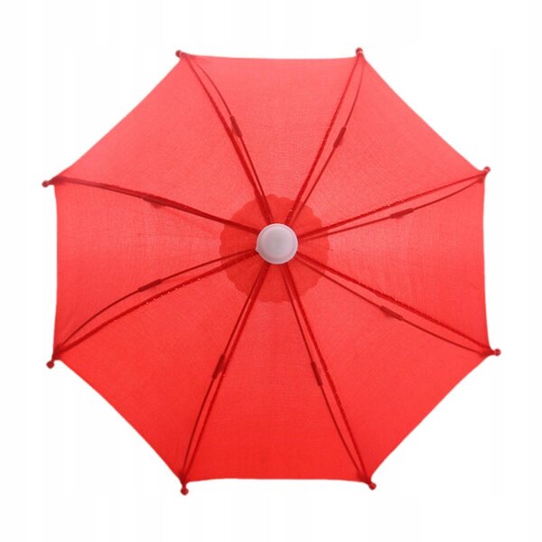 Mini parasol decorativo per casette delle bambole 1:4 e 1:6 in tessuto rosso