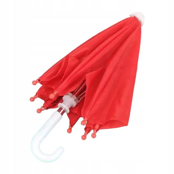 Mini parasol decorativo per casette delle bambole 1:4 e 1:6 in tessuto rosso