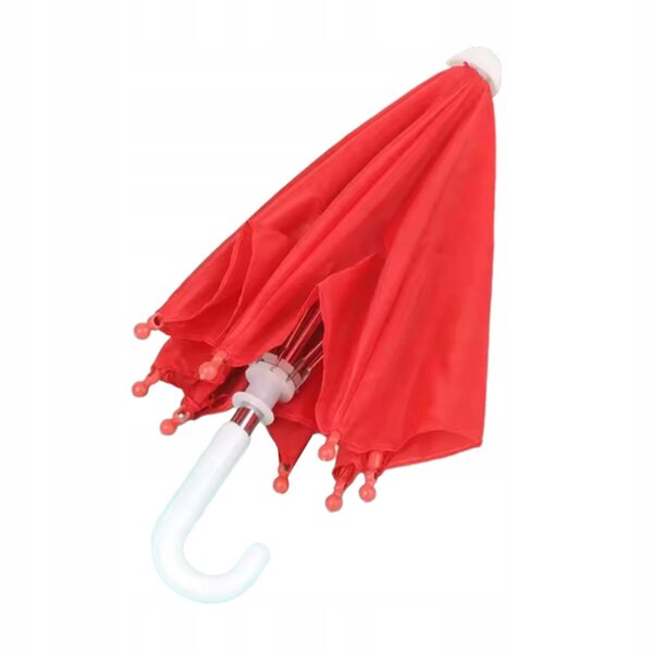 Mini parasol decorativo per casette delle bambole 1:4 e 1:6 in tessuto rosso
