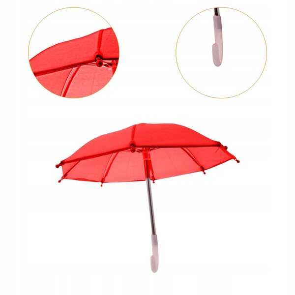 Mini parasol decorativo per casette delle bambole 1:4 e 1:6 in tessuto rosso