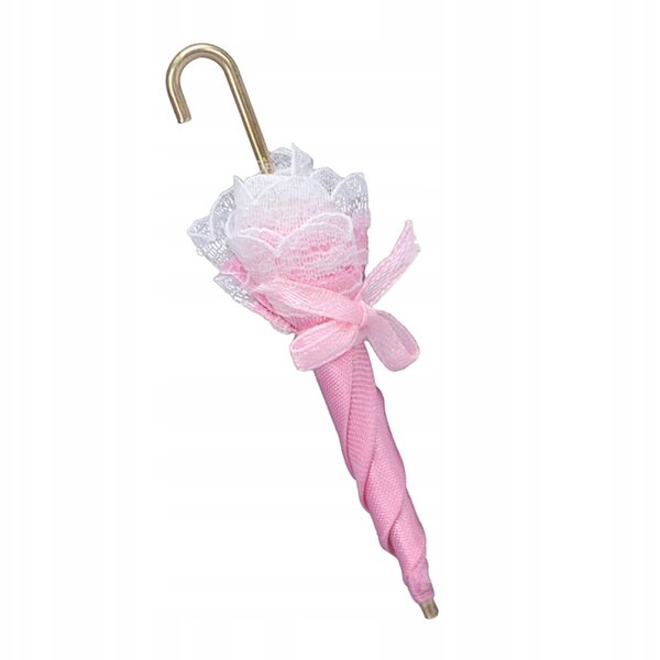 Mini parasole decorativo rosa per casa delle bambole, sicuro e resistente