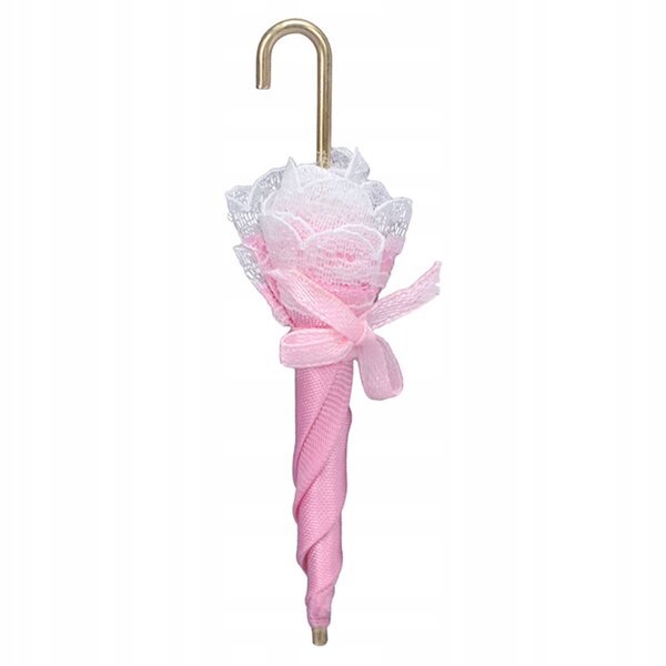 Mini parasole decorativo rosa per casa delle bambole, sicuro e resistente