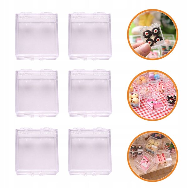 Set 6 Mini Contenitori in Plastica per Casa delle Bambole e Accessori