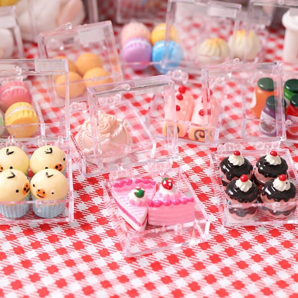 Set 6 Mini Contenitori in Plastica per Casa delle Bambole e Accessori