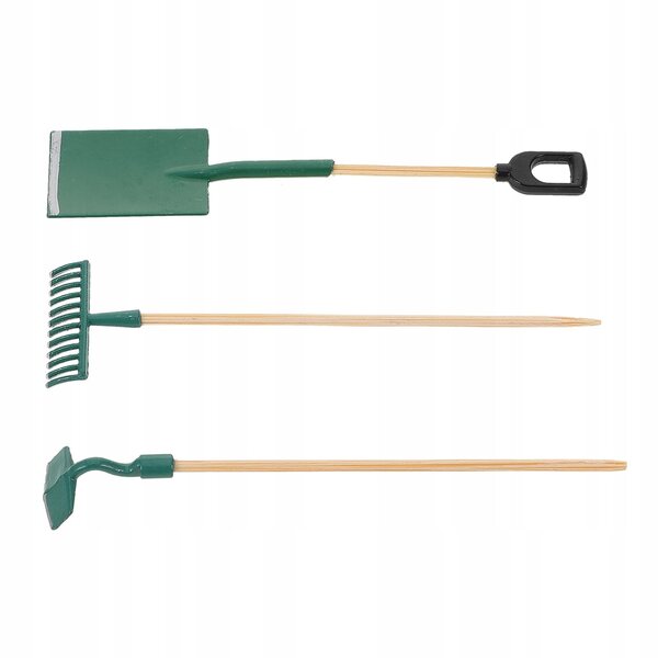 Set 3 Mini Attrezzi da Giardino Verdi per Casa delle Bambole, Realistici e Resistenti