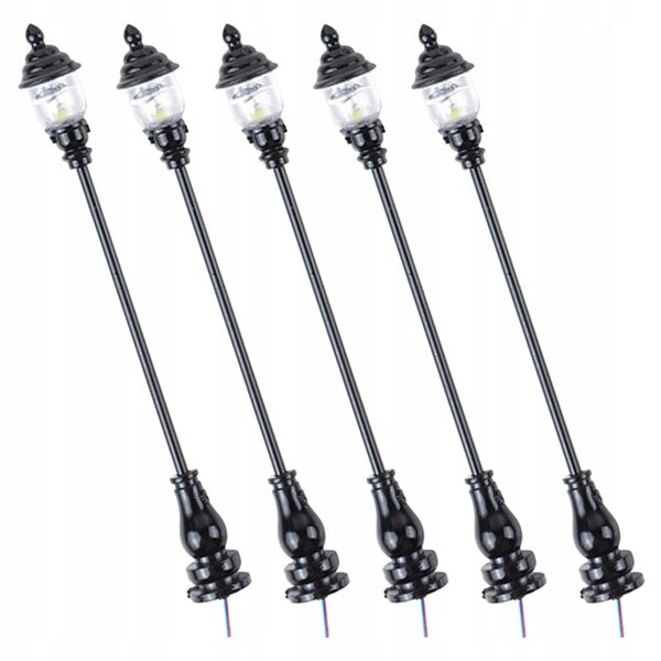 Mini Lampade Stradali Nere per Modellini Casa e Diorami - Set da 5 Pezzi