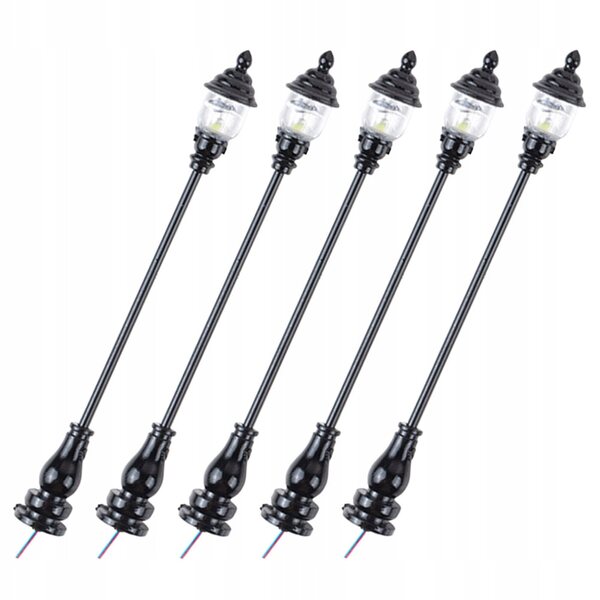 Mini Lampade Stradali Nere per Modellini Casa e Diorami - Set da 5 Pezzi