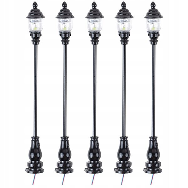 Mini Lampade Stradali Nere per Modellini Casa e Diorami - Set da 5 Pezzi