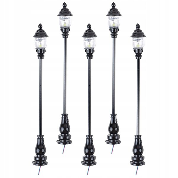 Mini Lampade Stradali Nere per Modellini Casa e Diorami - Set da 5 Pezzi