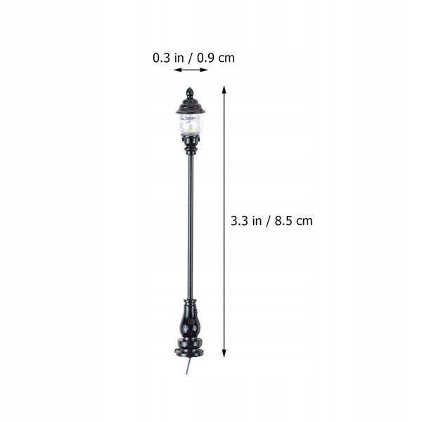 Mini Lampade Stradali Nere per Modellini Casa e Diorami - Set da 5 Pezzi