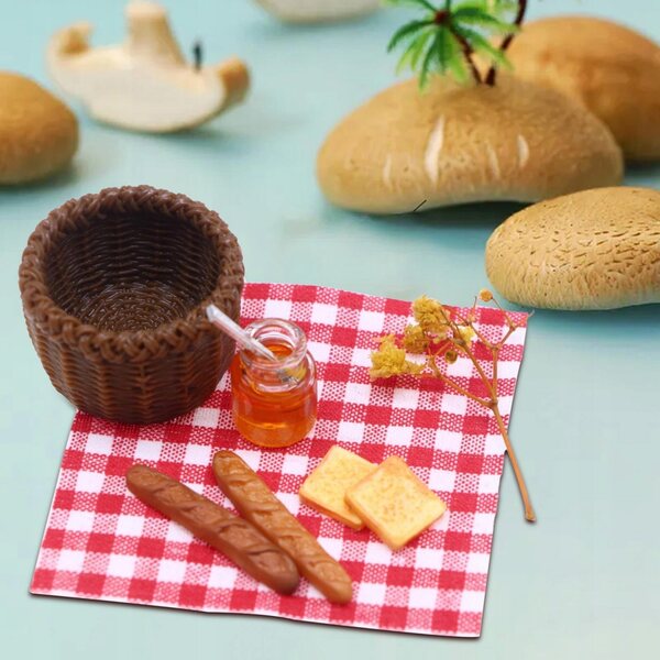 Miniatura cesto pane per casa delle bambole scala 1:12 accessori decorativi