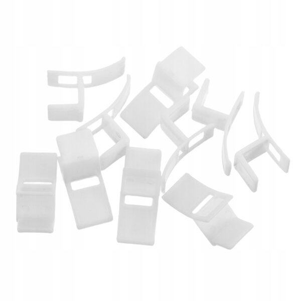 Set di 10 piccoli sedie in plastica bianche per case delle bambole miniatura