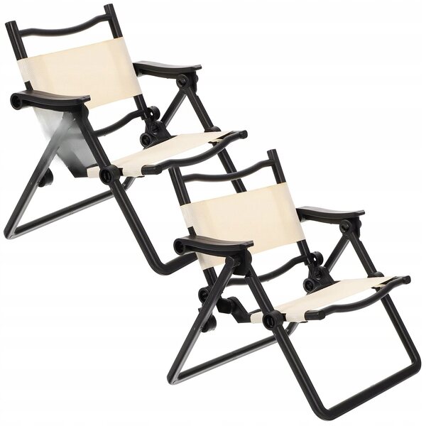 Set 2 Mini Sedie in Plastica Nero per Casa delle Bambole e Decorazioni