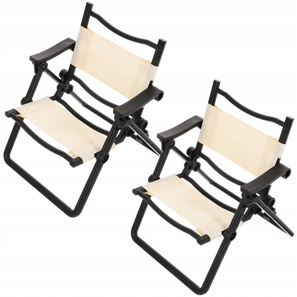 Set 2 Mini Sedie in Plastica Nero per Casa delle Bambole e Decorazioni