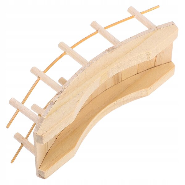 Mini ponte ad arco in legno per case delle bambole e giardini in miniatura