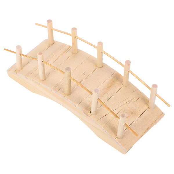 Mini ponte ad arco in legno per case delle bambole e giardini in miniatura