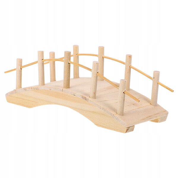 Mini ponte ad arco in legno per case delle bambole e giardini in miniatura