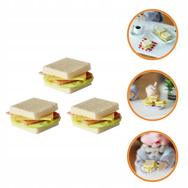 Mini Kanapki in Resina per Casa delle Bambole Giocattolo Bambini 3 Pezzi